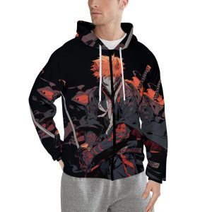 Bleach Hoodie Bleach with Sword Luvtröjor Japansk Hoodie Anime Hoodie Unisex Comfort Hoodie Cool Polyester Huvtröja med dragkedja- 3KSD5C 6 1