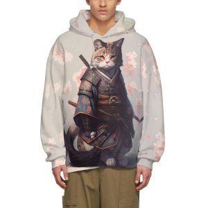 Забавна котка, облечена като рицар, суитшърт с качулка, пуловер, полиестерна удобна качулка- 3W5ZNK 6 1 1.jpg