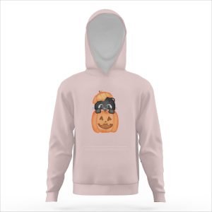Kanak-kanak Halloween Cat dalam Pumpkin Hooded Sweatshirt Polyester Pullover Hoodie- 4335D2 6 3.jpg
