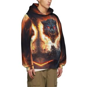 Wolf with Fire Hoodie 3D Printed Hooded Sweatshirt Comfort Polyester Hoodie untuk Lelaki dan Wanita- 4MVO7O 6 2.jpg