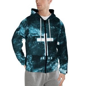 Christian Sweat à capuche Croix avec eau Sweat à capuche unisexe imprimé 3D graphique Sweat à capuche croisé zippé Cool drôle Nouveauté Sweat à capuche avec poches Sweat à capuche en polyester- 5M4BCL 6 1