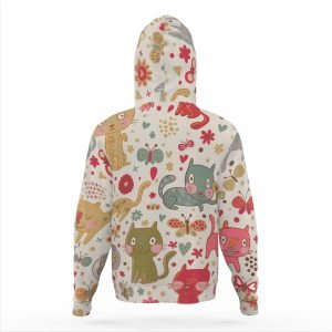 Fille Garçons Chat et Fleurs Sweat à Capuche Imprimé Complet Sweats à Capuche en Polyester avec Poches Sweat à Capuche Décontracté et Confortable Cadeau de Noël- 5OQ3S6 6 4