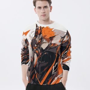 Volgedrukte bemanningsnek bleikmiddel T-hemp Japannese T-hemp Anime T-hemp Anime Lovers T-hemp Polyester Hoodless Sweatshirt vir mans en vroue- 9BVS7V 6 3