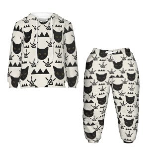 Black Cat Hoodie Sets Cute Hoodie for Kids Comfort Polyester Hoodie Sets- CGOO8X 6 1 1.jpg