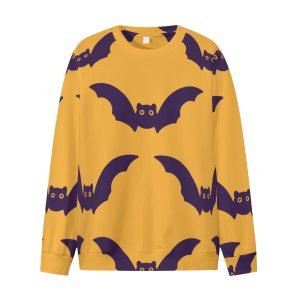 Männer a Fraen Voll gedréckt Fliedermais Kürbis Faarf T Shirt Komfort Polyester Halloween Crewneck T Shirt Halloween Sweatshirt Kaddoen- D2CRTR 6 1 1