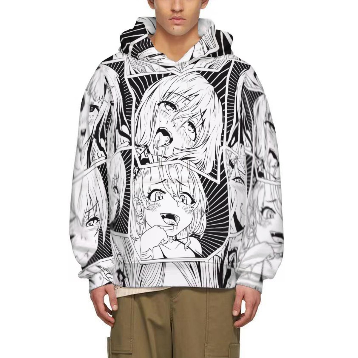 Sudadera con capucha de anime Fans del anime Sudadera con capucha Ahegao  Sudadera con capucha con bolsillos Sudadera con capucha de poliéster