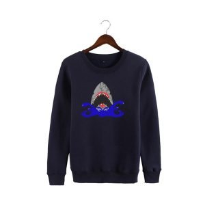 Unisex O-hals Shark Sweatshirt 100% Katoenen T-shirts Comfort Outfits Multicolor- JEVHAF 17 1 1.jpg