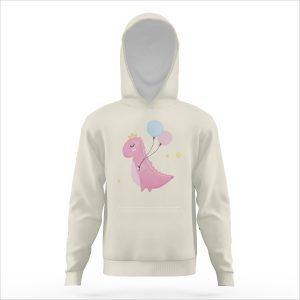 풍선 까마귀와 핑크 공룡 귀여운 만화 스웨트 셔츠 homes 소년 여자를위한 핑크 공룡- QRV96B 6 3.jpg