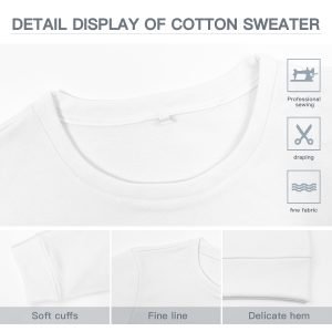 Men and Women Fox Cartoon Sweatshirt Lightweight Crew Neck Hoodie Cream- REBG6Q 6 7.jpg
