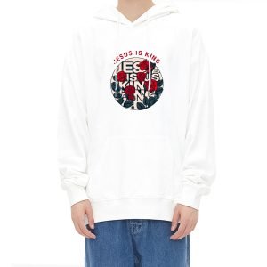 JESUS IS KING Hoodie Red Rose Hooded Sweatshirt 100% Cotton Classic Hoodies Style and Comfort Oversized Hoodie for Men and Women Multicolor- SEJADP 6 1