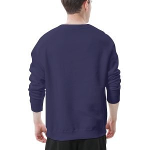 Vrolijk kerstfeest met letterprint marineblauw sweatshirt met ronde hals T-shirt voor heren en dames 180GSM katoen- SM7IIO 6 5.jpg