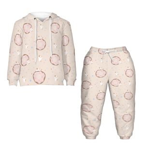 Youth Pink Donuts wand Kitten Cute Hoodie Sets Comfort Polyester Hooded Tops and Pants for Kids- THAZSO 6 1 1.jpg