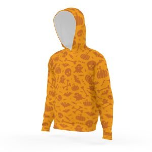 Unisex Kids Full Printed Bats and Skull Hoodie Orange Halloween Hoodie Polyester Hoodie Casual and Comfort Hooded Swearshirt Family Halloween Clothes- U7L4AZ 6 5