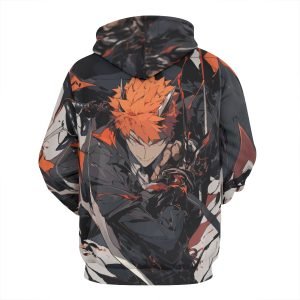 Black Bleach Hoodie Japanese Hoodie Anime Hoodie Cool Polyester Pullover Hooded Sweatshirt for Men and Women- U95256 6 5