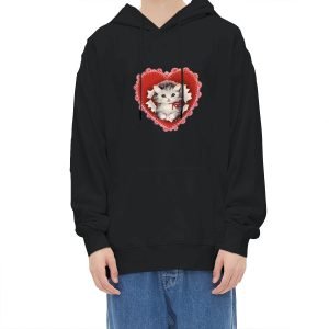 Sweatshirt Bertudung Heart Kitty 100% Hoodie Pullover Kapas yang Lembut dan Selesa Hadiah Hoodie Bersaiz Besar untuk Ibu dan Adiknya Hadiah Krismas Berbilang Warna- XEELF3 5 1