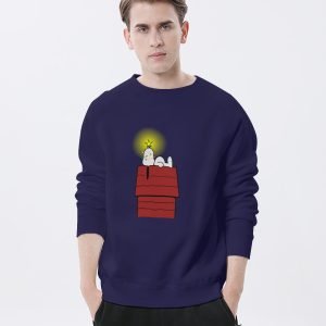Snoopy Sleep on the House Shirts Cute Cartoon Sweatshirt for Men and Women Navy Blue- U82HH2 6 3.jpg