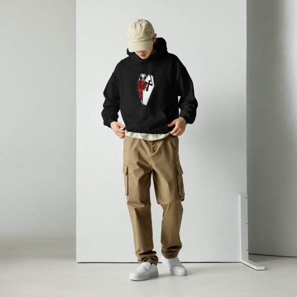 Unisex Skull Rose and Cross Hoodies Sweatshirt Streetwear Goth Hoodie Multicolor- unisex heavy blend hoodie black front 65323b845f49d.jpg