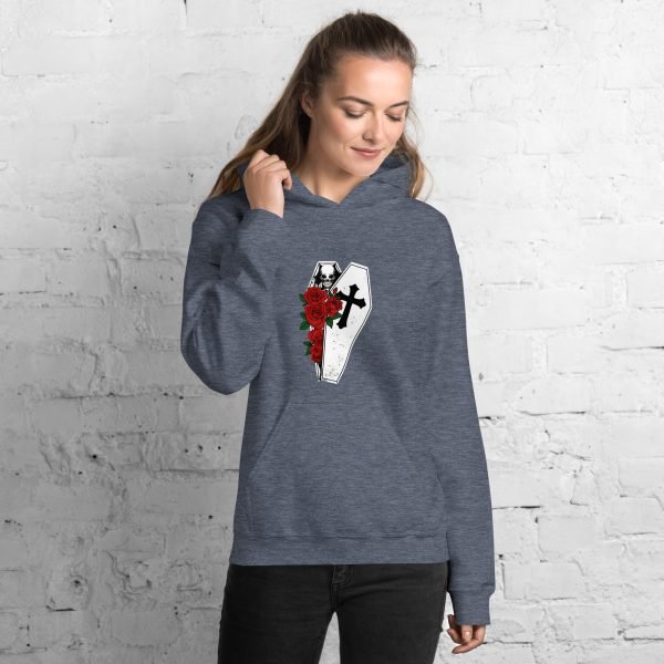 Unisex Skull Rose and Cross Hoodies Sweatshirt Streetwear Goth Hoodie Multicolor- unisex heavy blend hoodie heather sport dark navy front 65323b844cea4.jpg