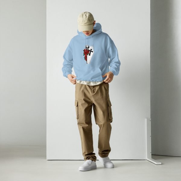 Unisex Skull Rose and Cross Hoodies Sweatshirt Streetwear Goth Hoodie Multicolor- unisex heavy blend hoodie light blue front 65323b8469804.jpg