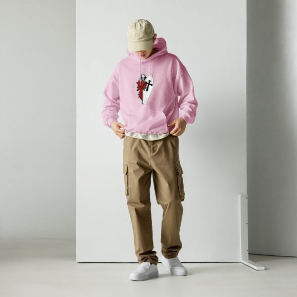 Unisex Skull Rose and Cross Hoodies Sweatshirt Streetwear Goth Hoodie Multicolor- unisex heavy blend hoodie light pink front 65323b846ef5b.jpg