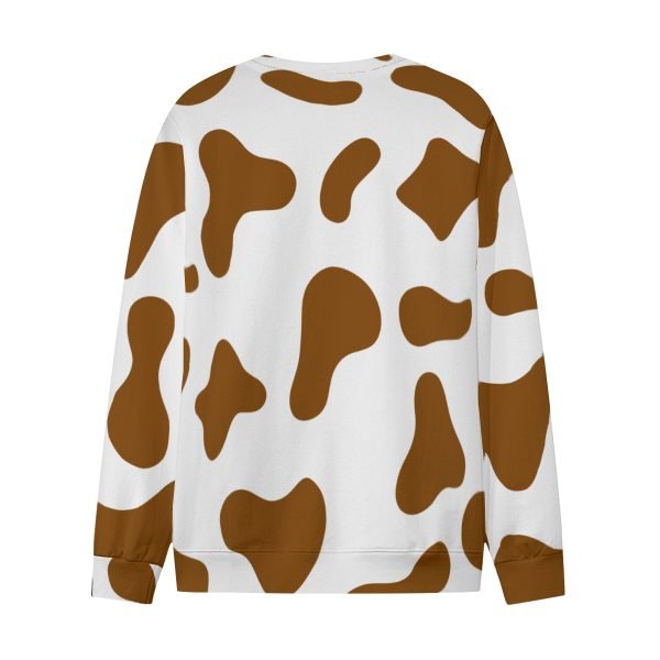 Brown Cow Print Adults Hoodless Hoodie All Over Print Sweatshirt Crew Neck T Shirt Oversized Polyester Hoodie for Men and Women- 3QMIGI 6 2.jpg
