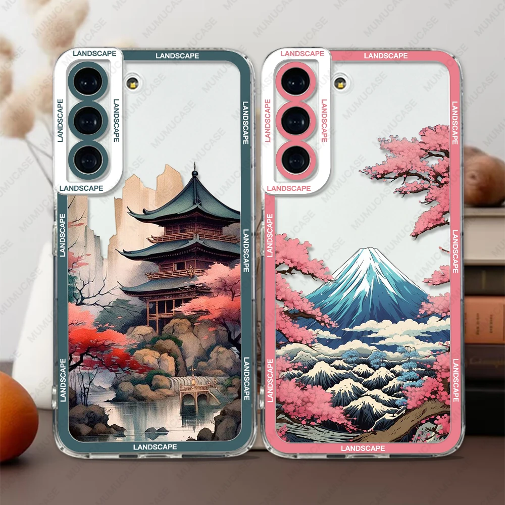 Case For Samsung Galaxy S20 S21 FE S22 S23 Ultra A13 A32 A33 A50 A52 A53 A73 A54 A14 Soft Cover Japanese Landscape- Case For Samsung Galaxy S20 S21 FE S22 S23 Ultra A13 A32 A33 A50 A52 A53 47