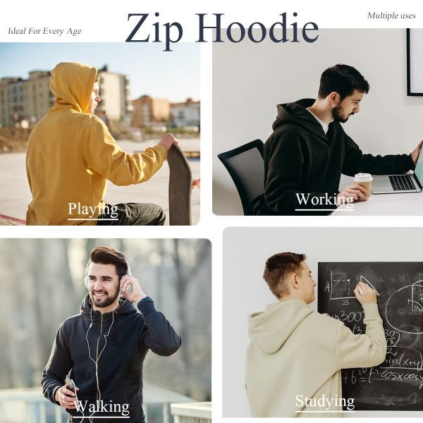 Bandana Hoodie White Zip Up Hooded Sweatshirt Hip Hop Hoodie Comfort Polyester Hoodies with Pocket- L728RU 6 5.jpg