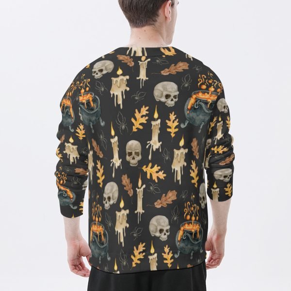 Unisex Skull and Falls T Shirt All-Over Print Hoodless Hoodie EU Sized Polyester T Shirt Halloween Shirt Streetwear Hoodie- MKMLDV 6 5 1.jpg