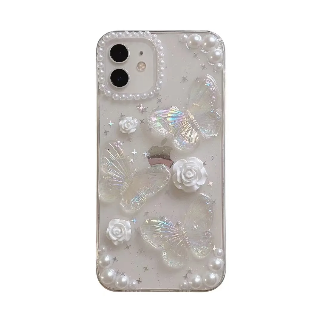 Butterfly Crystal Clear Case For iPhone 11 Fundas iPhone 15 14 13 12 Pro  Max XS X XR 7 8 Plus SE 2022 2020