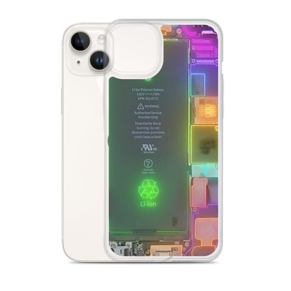 Multicolored logo transparent iPhone 14 Plus case