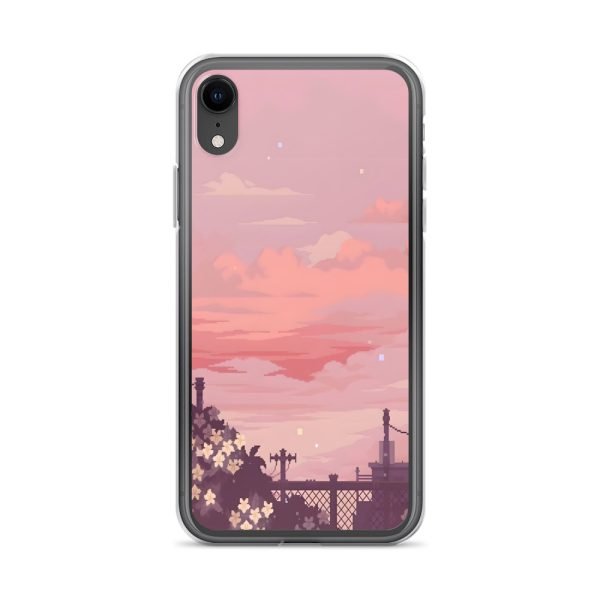 Pink Scenery Aesthetic Clear Case for iPhone X XR XS SE 7 8 11 12 13 14 15  Pro Mini Plus Pro Max