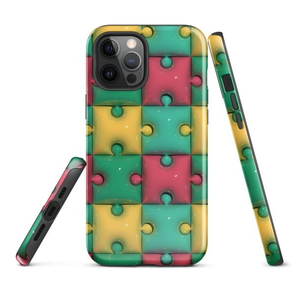 3D Print Green Yellow and Red Puzzles Stunning Patterns That Create a Realistic and Vivid Illusion on Your Phone- tough case for iphone glossy iphone 12 pro max front 656036e320784.jpg