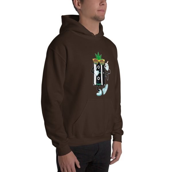 Unisex Audio Tape and Weed Hoodies Funny Hoodie Marijuana Lovers Hoodie Multicolor- unisex heavy blend hoodie dark chocolate right front 654305308ab15.jpg