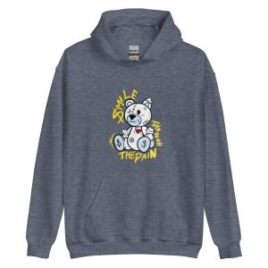SMILE THROUGH THE PAIN Hoodie Gothic Bear Hoodie Streetwear Multicolor- unisex heavy blend hoodie heather sport dark navy front 6542fe2107822.jpg