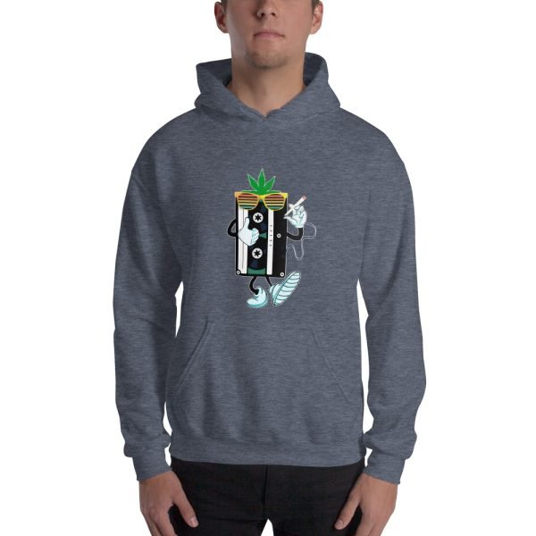 Unisex Audio Tape and Weed Hoodies Funny Hoodie Marijuana Lovers Hoodie Multicolor- unisex heavy blend hoodie heather sport dark navy front 6543053090d95.jpg