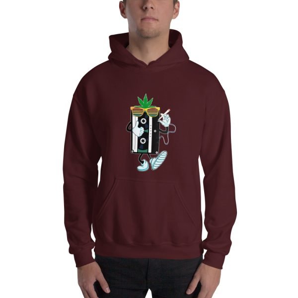Unisex Audio Tape and Weed Hoodies Funny Hoodie Marijuana Lovers Hoodie Multicolor- unisex heavy blend hoodie maroon front 6543053089195.jpg