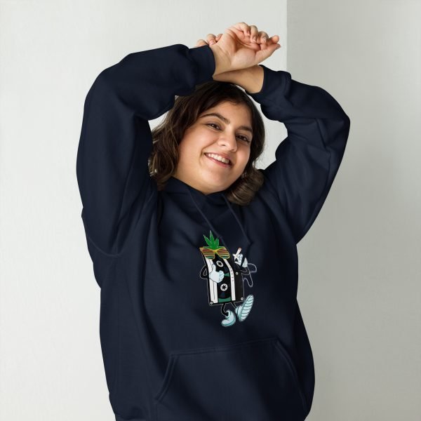 Unisex Audio Tape and Weed Hoodies Funny Hoodie Marijuana Lovers Hoodie Multicolor- unisex heavy blend hoodie navy front 65430530703ba.jpg