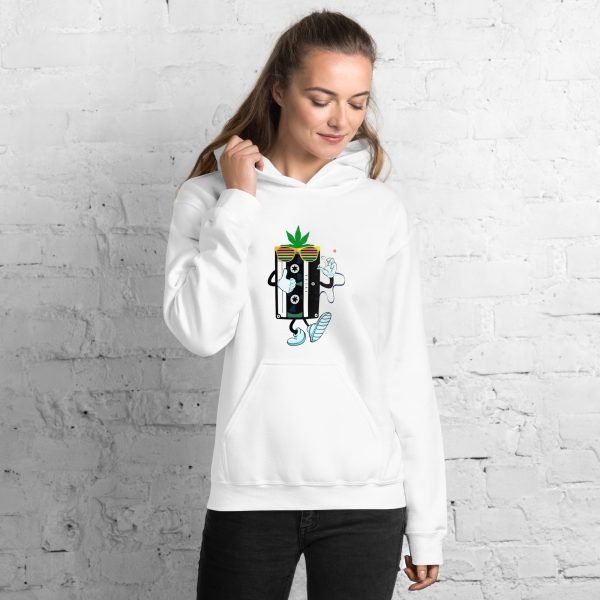 Unisex Audio Tape and Weed Hoodies Funny Hoodie Marijuana Lovers Hoodie Multicolor- unisex heavy blend hoodie white front 6543053084532.jpg